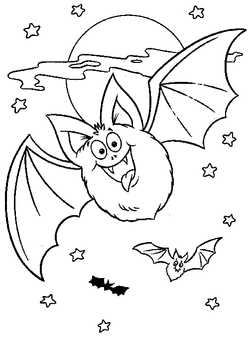 coloriage chauve souris d halloween
